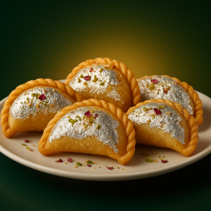 Silver-Coated Gujiya